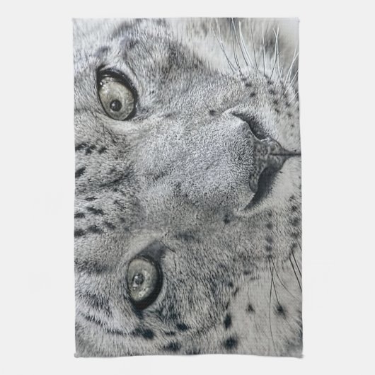 Exotic White Snow Leopard Theedoek (Verticaal)