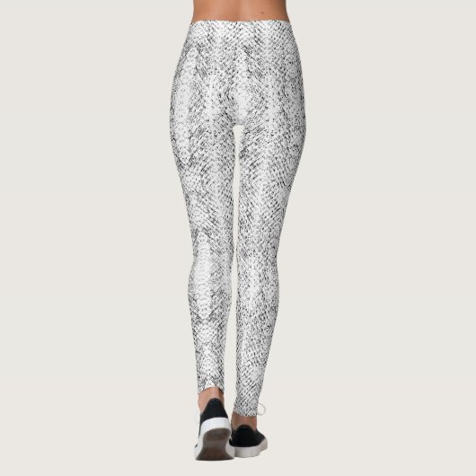 Exotic White Viper Snakeskin Leggings (Achterkant)