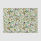 Exotic Wild Animals Oerwoud Fantasy Tissue Papier (Voorkant)