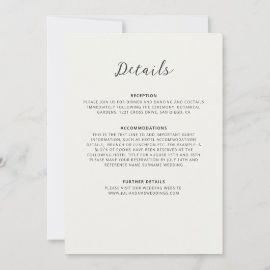 Exotic Woodland Wildflower krans bruiloft Kaart (Achterkant)