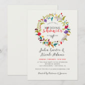 Exotic Woodland Wildflower Krans Trouwdouche Kaart (Voorkant / Achterkant)