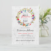 Exotic Woodland Wildflower Krans Verjaardag Kaart (Staand voorkant)