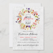 Exotic Woodland Wildflower Krans Verjaardag Kaart (Voorkant)