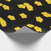 Exotic Yellow Hibiscus Flower on Black Cadeaupapier (Hoek)