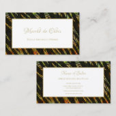 Exotic Zebra Print Peacock Feathers Boutique Visitekaartje (Voorkant / Achterkant)