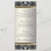 Exotic Zilver Zwart Wit Decor Wedding Menu (Achterkant)