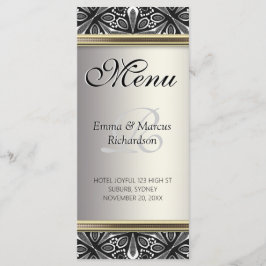 Exotic Zilver Zwart Wit Decor Wedding Menu