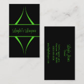 Exotica Curves Visitekaartje, helder groen Visitekaartje (Voorkant / Achterkant)