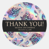 Exotieke luxe trouwstickers ronde sticker (Voorkant)