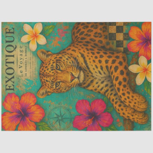Exotique Leopard Decoupage Papier – Tropisch Oerwo (Voorkant)