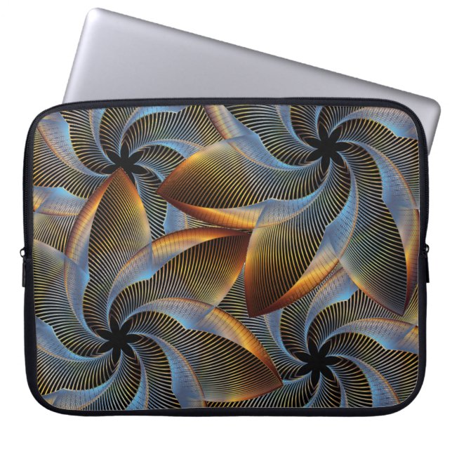 Exotisch Abstract Bloemmotief Laptop Sleeve (Voorkant)