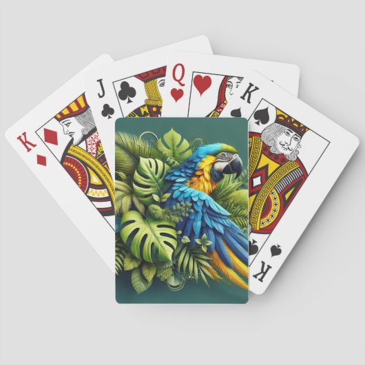 Exotisch Amazon Deck - Blauw-Gele Macaw en Tro Pokerkaarten (Achterkant)