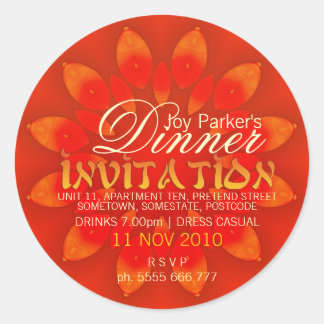Exotisch Azië Dinner Invitation Sticker