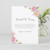 Exotisch Baby shower Roos avontuur Bedankkaart (Staand voorkant)