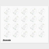 Exotisch Baby shower Roos avontuur Ronde Sticker (Vel)