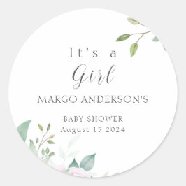 Exotisch Baby shower Roos avontuur Ronde Sticker