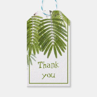 Exotisch blad van de Perzische Zijdeboom Cadeaulabel