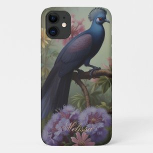 Exotisch blauw vogelscript personaliseren Case-Mate iPhone case