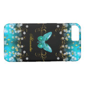 Exotisch Blauwgroen blauw gouden zwarte vlinder Case-Mate iPhone Case (Achterkant (Horizontaal))