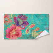Exotisch bloemendesign handdoek (Handdoek)