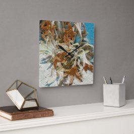 Exotisch Bloemmotief Vierkante Klok