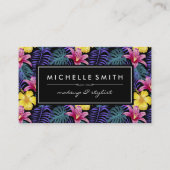 exotisch bloempatroon visitekaartje (Voorkant)