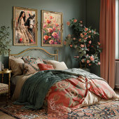 Exotisch Boho Meisje op een paard Floral Folk Art Tissuepapier