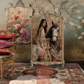 Exotisch Boho Meisje op een paard Floral Folk Art Tissuepapier
