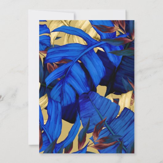 Exotisch bos bruiloft repetitie diner kaart (Achterkant)