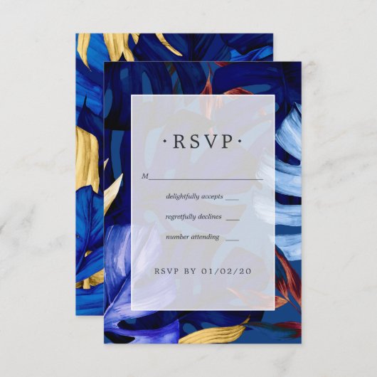 Exotisch bos bruiloft RSVP kaartje (Voorkant / Achterkant)