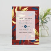 Exotisch bos bruiloft save the date (Staand voorkant)