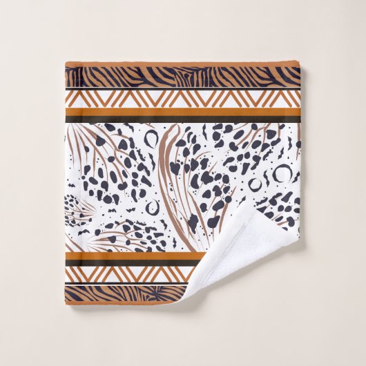 Exotisch Dier Prints Bruin, Roest, Zwart Graphics Bad Handdoek (Wasdoekje)