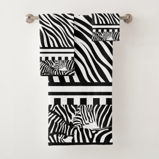 Exotisch Dier Zwart-wit Zebra Print Handdoek (Insitu)