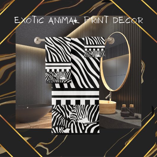 Exotisch Dier Zwart-wit Zebra Print Handdoek