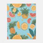 Exotisch fruit bloemenpatroon. fleece deken (Voorkant)