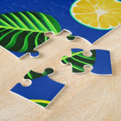 Exotisch fruit en groen blad legpuzzel (Zijkant)