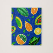Exotisch fruit en groen blad legpuzzel (Verticaal)