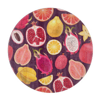Exotisch fruit: kleurrijk naadloos patroon snijplank
