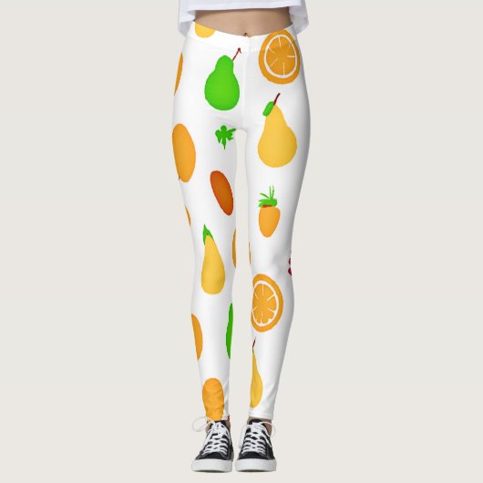 Exotisch fruit patroon ontwerp leggings (Voorkant)