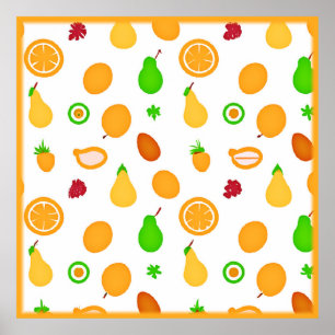 Exotisch fruit patroon ontwerp poster