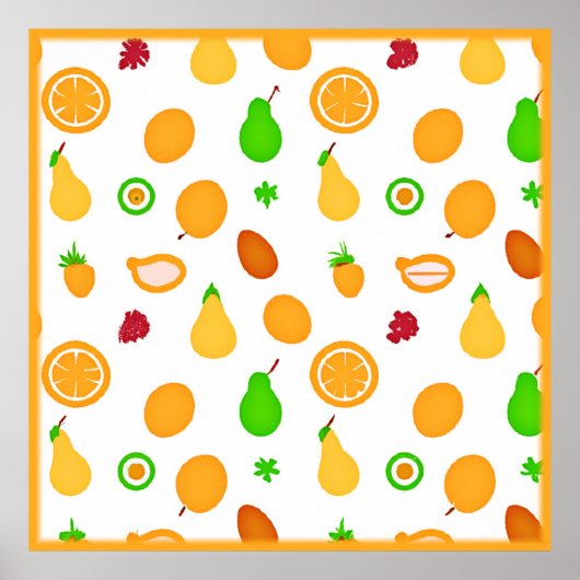 Exotisch fruit patroon ontwerp poster (Voorkant)