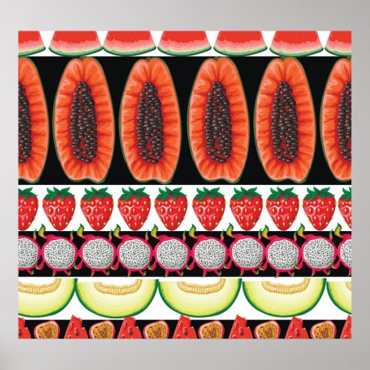 Exotisch fruit Trendy naadloos patroon Poster (Voorkant)