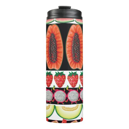 Exotisch fruit Trendy naadloos patroon Thermosbeker (Voorkant)