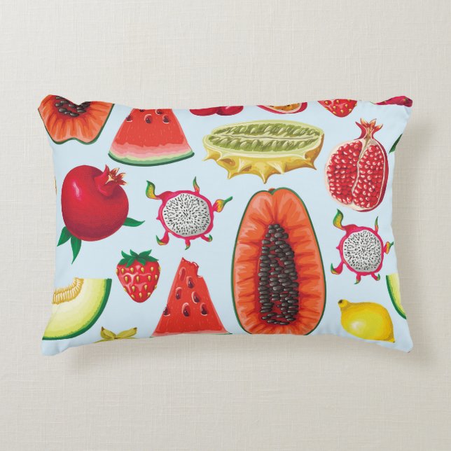 Exotisch fruit: trendy print naadloos. accent kussen (Voorkant)