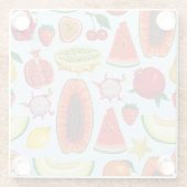 Exotisch fruit: trendy print naadloos. glazen onderzetter (Achterkant)