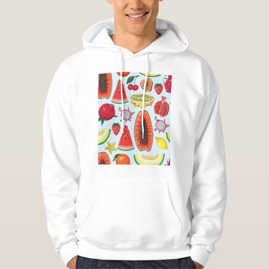 Exotisch fruit: trendy print naadloos. hoodie (Voorkant)