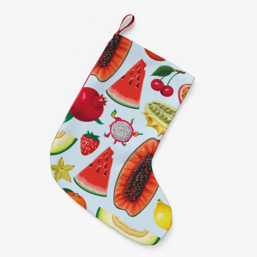 Exotisch fruit: trendy print naadloos. kleine kerstsok (Voorkant (Hangend))