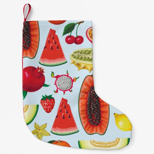 Exotisch fruit: trendy print naadloos. kleine kerstsok (Voorkant)