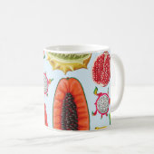 Exotisch fruit: trendy print naadloos. koffiemok (Voorkant rechts)