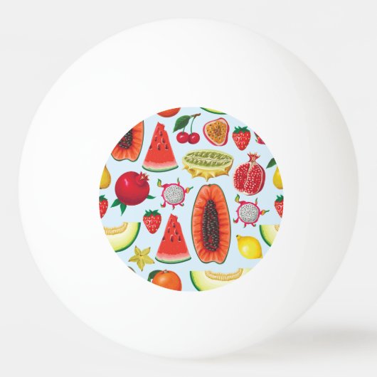Exotisch fruit: trendy print naadloos. pingpongbal (Voorkant)